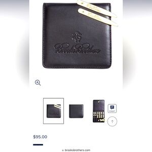 Metallic Collar Stays with Napa Leather Case Silver